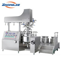 Homogénéisateur émulsifiant sous vide à cisaillement élevé Zhongjie avec élévateur hydraulique, mélangeur de pâtes industrielles pour produits chimiques quotidiens