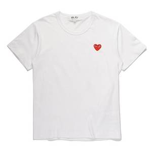 <span class=keywords><strong>Maglietta</strong></span> da donna di alta qualità in cotone girocollo ricamato <span class=keywords><strong>cuore</strong></span> <span class=keywords><strong>rosso</strong></span> stile Casual traspirante e regolare per l'estate - Product Image 1