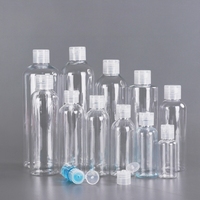 Botellas Plásticas PET con Tapa Mariposa y Tapa Abatible con Capacidades de 5ml a 500ml, Botella Compresible Cosmética Transparente de PET
