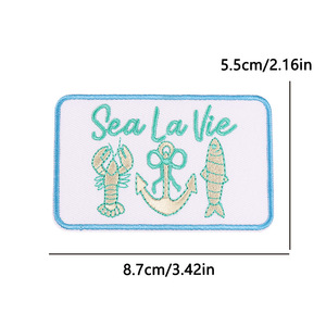 Patch brodé thermocollant 'Meet Me at the Beach' et 'Sea La <span class=keywords><strong>Vie</strong></span>' pour une ambiance estivale - Product Image 5