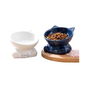 Bol en céramique surélevé pour chat avec support incliné pour le cou - Product Image 5