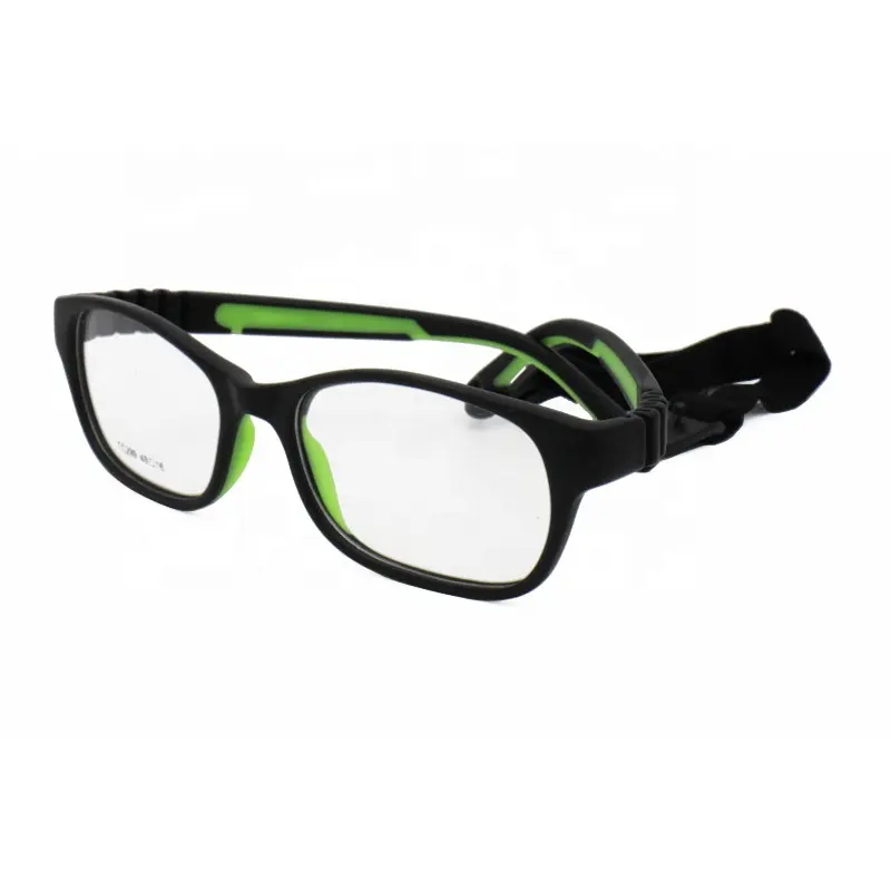 Un corpo ambientale doppio colori TR90 piazza occhiali ottici telaio senza cerniera tempio elastico cinturino in silicone naselli 299