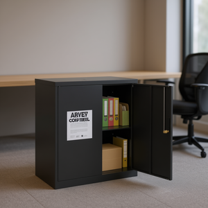 Archivador de Acero con Recubrimiento en Polvo Antracita, Tamaño Mediano, con Cerradura de Llave, Mueble de Almacenamiento para Oficina, Diseño Minimalista, Uso Comercial - Product Image 2