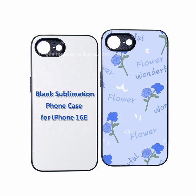 High Quality 2D 2 in 1 Sublimation Blanks Cell Phone Cases with Printable Lens Plate for iPhone 16E 15 14 13 12 Pro Max