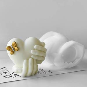 MUYULINS Large <b>Silicone</b> Handheld DIY Valentine's Day Scented Heart-Shaped Candle Mold - Product Image 1