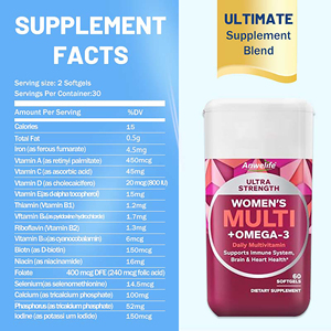 Vitaminas Diarias Multivitamínicas para Mujeres HALAL OEM, Omega-3, Hierro, Cápsulas Blandas, Gomitas, Vitaminas A-D-E-C-B12, Cápsulas Blandas para Mujeres - Product Image 2