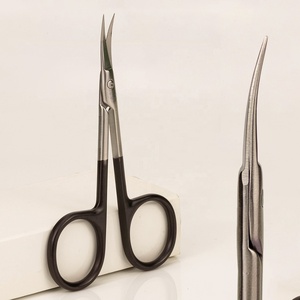 Mango negro <span class=keywords><strong>Sharp</strong></span> Russian Professional <span class=keywords><strong>Curved</strong></span> Manicure Nail Cutticle <span class=keywords><strong>Scissors</strong></span> Acero inoxidable - Product Image 6