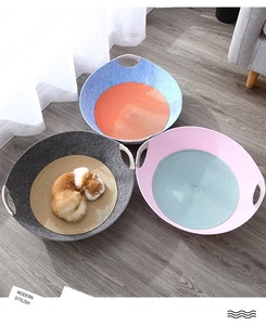 Toptan sevimli yuvarlak dayanıklı keçe pet kedi köpek yatağı - Product Image 4