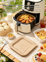 Lot de 20 assiettes carrées en papier, grandes (9,5 pouces), pour 21 portions, résistantes au lave-vaisselle, micro-ondables, multi-usages et écologiques, faciles à déchirer
