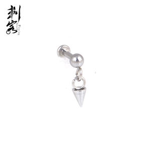 RVS Intern Schroefdraad <span class=keywords><strong>Labret</strong></span> Met Kegel Bengelen Top Kraakbeen Tragus Piercing Sieraden - Product Image 4