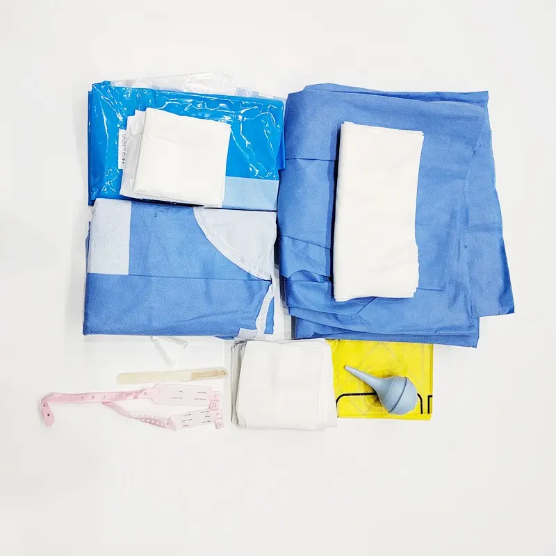 Pack drapé d'accouchement de bébé normal personnalisé en usine/Kit Pack d'accouchement OB de maternité stérile jetable