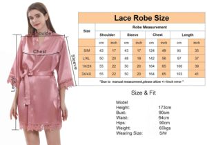 Peignoirs Kimono en Soie Satinée pour Femmes avec Logo Personnalisé, pour Mariée, <span class=keywords><strong>Demoiselle</strong></span> <span class=keywords><strong>d</strong></span>'<span class=keywords><strong>Honneur</strong></span>, Robes du Matin de Mariage, Luxe et Bordure en Dentelle - Product Image 5