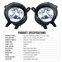 Lampu Kabut Bumper Depan ABS Berkualitas Tinggi OE 63177297535 untuk BMW F20 F30 F32 F33 F34 F35 F22 F23