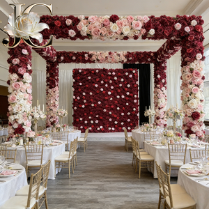 Arco Floreale Personalizzato Fatto a Mano per Matrimoni con <span class=keywords><strong>Rose</strong></span> Artificiali in Seta per Decorazioni Festive - Product Image 1