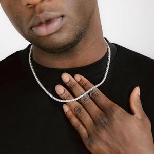 Pulsera de Cadena de Tenis con Moissanita VVS de 2 mm, Chapada en Oro Amarillo de 18 Quilates y Plata 925, para Joyería Hip Hop - Product Image 3