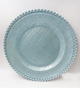 طقم أطباق عشاء دائرية كلاسيكية صديقة للبيئة بتصميم إبداعي ملون مع تطعيم ذهبي، صحون زجاجية للزفاف والاستخدام المنزلي - Product Image 3