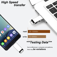 Memorias USB Personalizadas de Metal USB3.0 de 8GB-128GB de Alta Velocidad, Tipo C 2 en 1, Giratorias, Pendrive