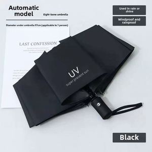 Luxury 190T Pongee Polyester <b>Automatic</b> Golf <b>Umbrella</b> Windproof and UV Proof with Custom Logo for Promotional Use - Product Image 5