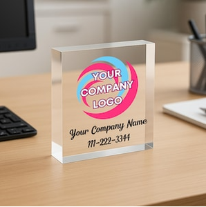 Bloc <span class=keywords><strong>photo</strong></span> <span class=keywords><strong>en</strong></span> acrylique personnalisé toutes tailles avec logo, support de signalisation <span class=keywords><strong>en</strong></span> acrylique transparent épais, décoration de bureau, cadeau promotionnel d'entreprise - Product Image 2