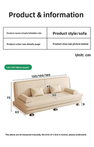 2025 नए सोफे लिविंग रूम छोटे घर डबल फैब्रिक सोफा बेडरूम फोल्डेबल दोहरी उद्देश्य सोफे बिस्तर - Product Image 2