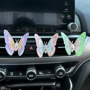 Ornement décoratif en plastique pour grille d'aération de voiture, papillon en mouvement, accessoire pour console centrale et tableau de bord - Product Image 5