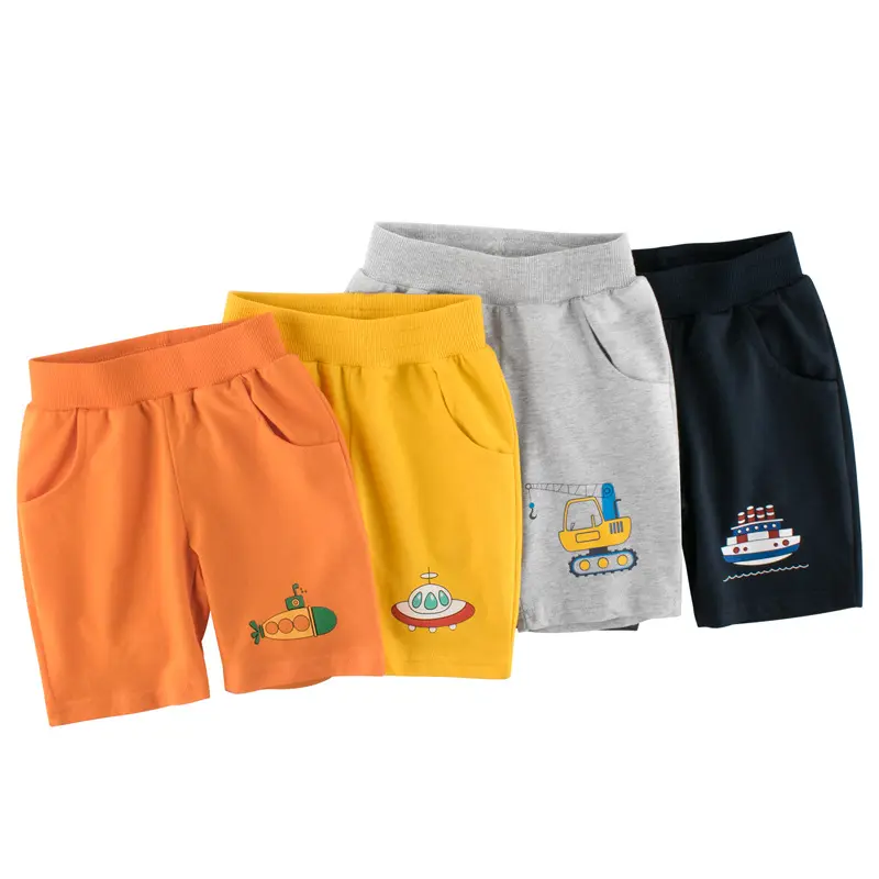 Sport Casual Cotton Pure Color Cartoon Druck Kinder Jungen Shorts