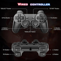 Kontroler Joypad Berkabel Shock untuk PS2 Joystick Getar Gamepad Pengontrol Game untuk Playstation 2