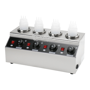 Casa de panqueques encimera 4 compartimiento comida Topping caliente comercial salsa calentador de la botella con botella de apretón botella de - Product Image 1