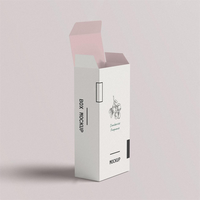 Logo personnalisé blanc, petit emballage de boîte à cosmétiques rectangulaire en papier pour soins de la peau