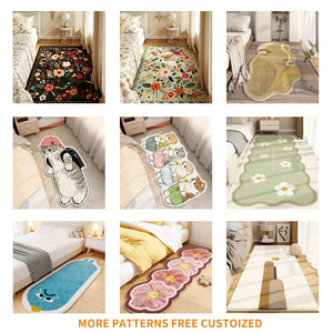 <span class=keywords><strong>Tapis</strong></span> persan doux à imprimé floral vintage, <span class=keywords><strong>tapis</strong></span> <span class=keywords><strong>de</strong></span> chevet personnalisé, résistant aux taches, lavable, antidérapant pour chambre à coucher - Product Image 2
