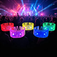 Pulsera LED de Alta Calidad OEM con Control de Botones Programable y Cambio de Color, Brazalete de ABS para Regalos de Fiesta de Navidad