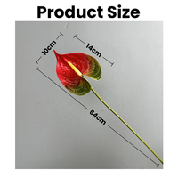 Nouvelles idées de produits : Plantes artificielles en PU, Anthurium à toucher réel, branche unique, fleurs artificielles en vrac pour mariage et décoration intérieure
