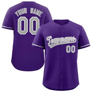 Personnalisation d'usine pas cher Sublimation 100% tissu polyester évacuation de la sueur maillot de baseball respirant - Product Image 3