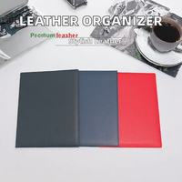 Porte-documents en similicuir PU lisse rouge A4 de marque de design en gros, porte-certificats/diplômes avec logo personnalisé, modèle PT25045