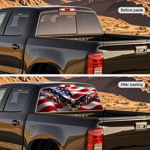 Calva águila bandera americana camión ventana trasera vinilo pegatina coche pegatina para ventana trasera gráfico camión Calcomanía para parabrisas - Product Image 6