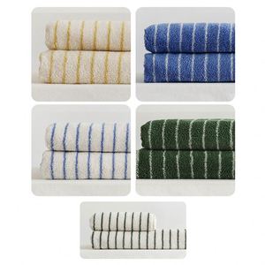 OEKO-TEX 100% COTTON Quick Dry Absorbent Bathrobe Hair-drying Cap Stripe Towelling <b>Towels</b> Luxury Cotton Bath Bathroom <b>Towel</b> <b>Set</b> - Product Image 4