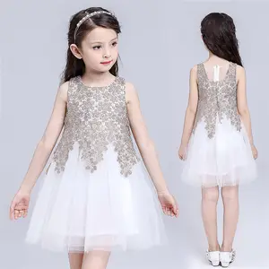 New Fashion Turkish Crochet Knitting Kids Little Girls Party Dresses For Children Wear Clothes