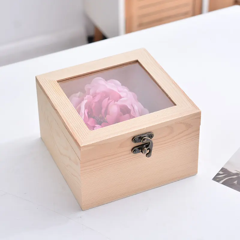 Nhà Máy Tùy Chỉnh Rỗng Gỗ Hộp Quà Tặng Cho Hình Ảnh Thẻ Keepsakes Wedding Món Quà Kỷ Niệm Ngày Valentine