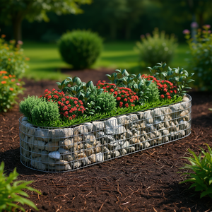 Bac à plantes surélevé en gabion de fer galvanisé 118,1x39,4x19,7 cm pour légumes - Product Image 2