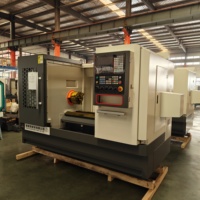Tour à tournette 4, 6, 8 postes, mandrin hydraulique, pour métaux, à vendre, 220 Volts monophasé, machine de tournage CNC de moyenne capacité CK6150, banc FFLATB