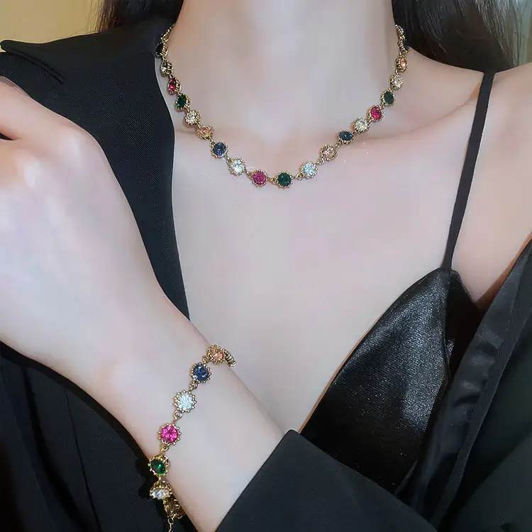 Ожерелье женское винтажное позолоченное