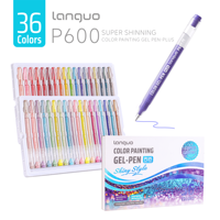 Stylos gel grande capacité 36 couleurs, pointe aiguille, écriture fluide, pour signature, vente en gros, pour l'école, le bureau, neutres, scintillants, pour coloriage