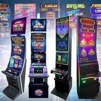 Gabinete de Juegos Giratorio Ajustable con Monedas para Entretenimiento Interior, Metálico