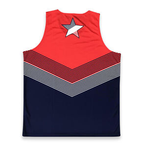 Conjunto de pantalones cortos y sin mangas de poliéster con diseño de sublimación de chándal personalizado - Product Image 3