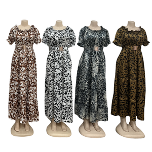 Nouvelle Robe Longue Imprimée Épaule Dénudée pour Femme, Collection <span class=keywords><strong>2024</strong></span>, Vêtement Féminin B2B Transfrontalier Euro-Américain - Product Image 2