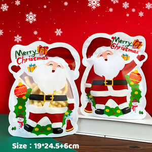 Sac d'emballage personnalisé pour biscuits de Noël, pochette réutilisable <span class=keywords><strong>à</strong></span> fond plat pour biscuits, bonbons, snacks, cadeaux, conservation alimentaire, sac refermable - Product Image 3