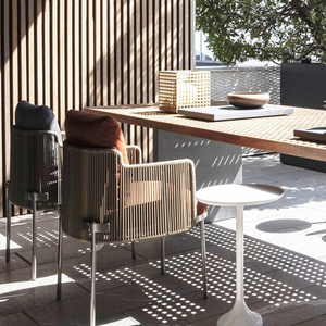 Ensemble <span class=keywords><strong>de</strong></span> salle à manger d'extérieur 8 pièces Table à manger et chaises en aluminium <span class=keywords><strong>Mobilier</strong></span> d'extérieur en plastique - Product Image 3