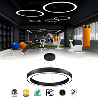 Suspensions lumineuses rondes en aluminium de 600 mm, certifiées, fourniture d'usine pour l'éclairage intérieur des salles d'exposition et restaurants