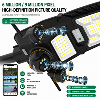 Kamera Lampu Jalan Tenaga Surya Luar Ruangan 6MP 4G LTE V380 Pro Lipat Dapat Disesuaikan Monitor Keamanan Nirkabel Sistem Pencahayaan CCTV Tenaga Surya