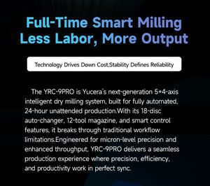 Machine de fraisage dentaire CNC 5 axes Yucera YRC-9 Pro - Machine de fraisage à 16 outils interchangeables pour grand laboratoire dentaire, précision de 0,01 mm - Product Image 2